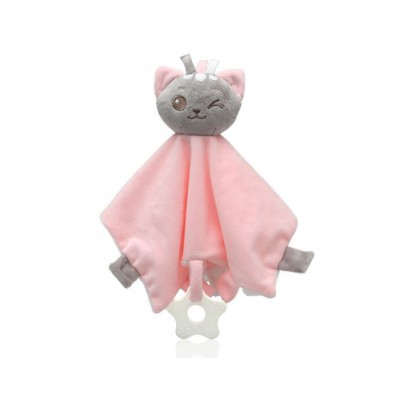 Doudou peluche gatito rosa de Kiokids