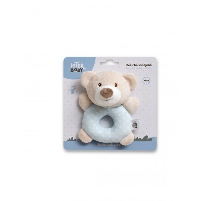 Sonajereo peluche osito azul de Interbaby