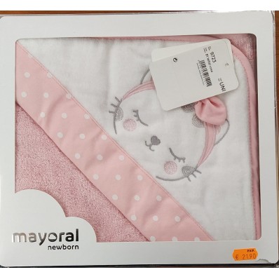 Toalla gata rosa blanca de Mayoral