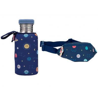 Pack Verano botella 500 ml con funda más riñonera del espacio  Tutete