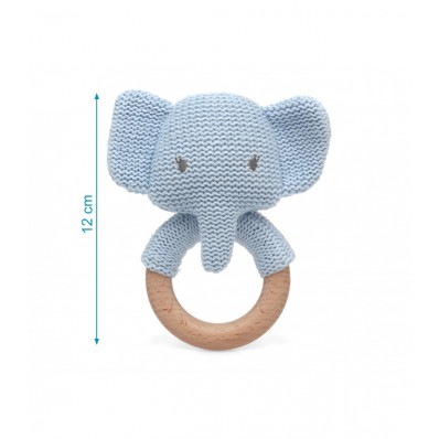 Mordedor elefante azul madera de Kiokids
