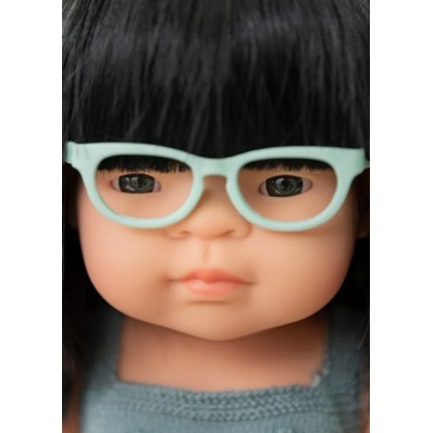 Muñeca asiática con gafas 38 cm Colourful de Miniland